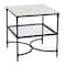 Hello Honey® 25" Libertine Genuine Marble and Metal End Table with Glass Storage Shelf